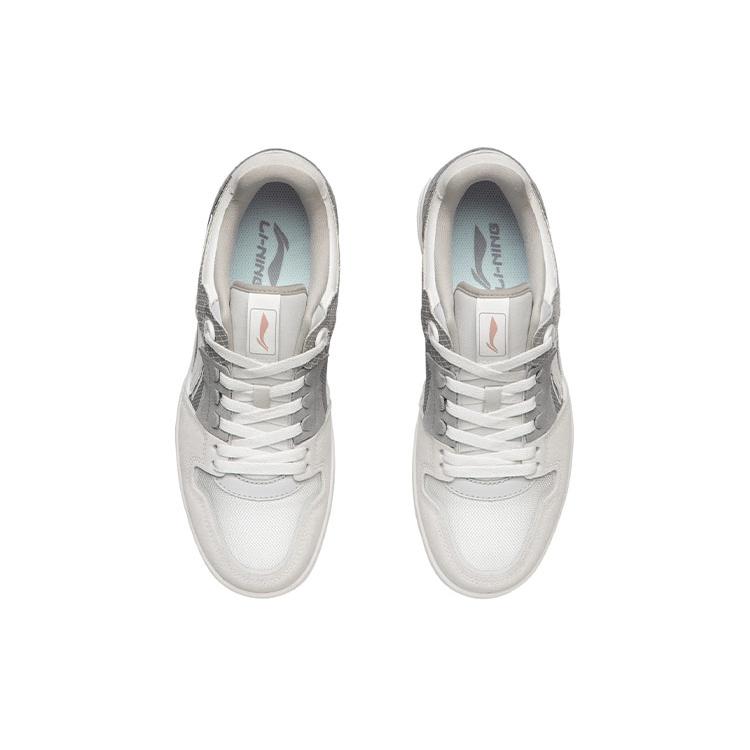 New LiNing Tianji Lightweight And Wear Resistant Low Top Skateboard Shoes Men's Ecru Gray