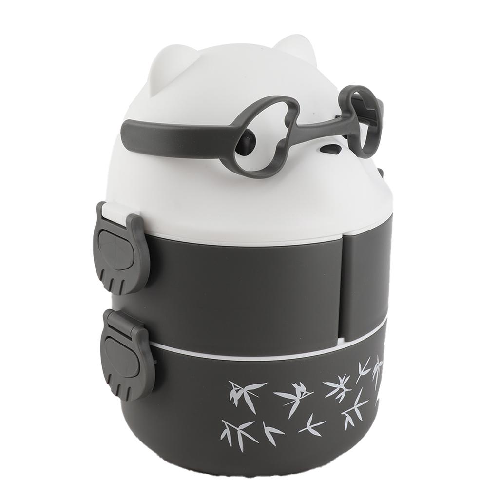 Lunch Box 2 Layers Containers Portable Lunch Box Reusable Leakproof Food Container for School Work Camping Bear