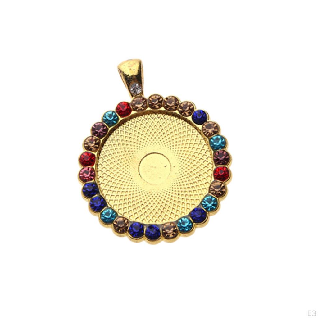 4 Trays with Rhinestone Bezel Pendant, Setting, Cabochon, Blank for craft