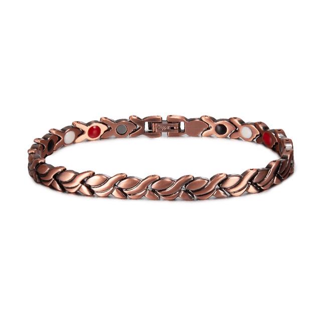 Red Copper Magnetic Energy Bracelet with Retro Stones