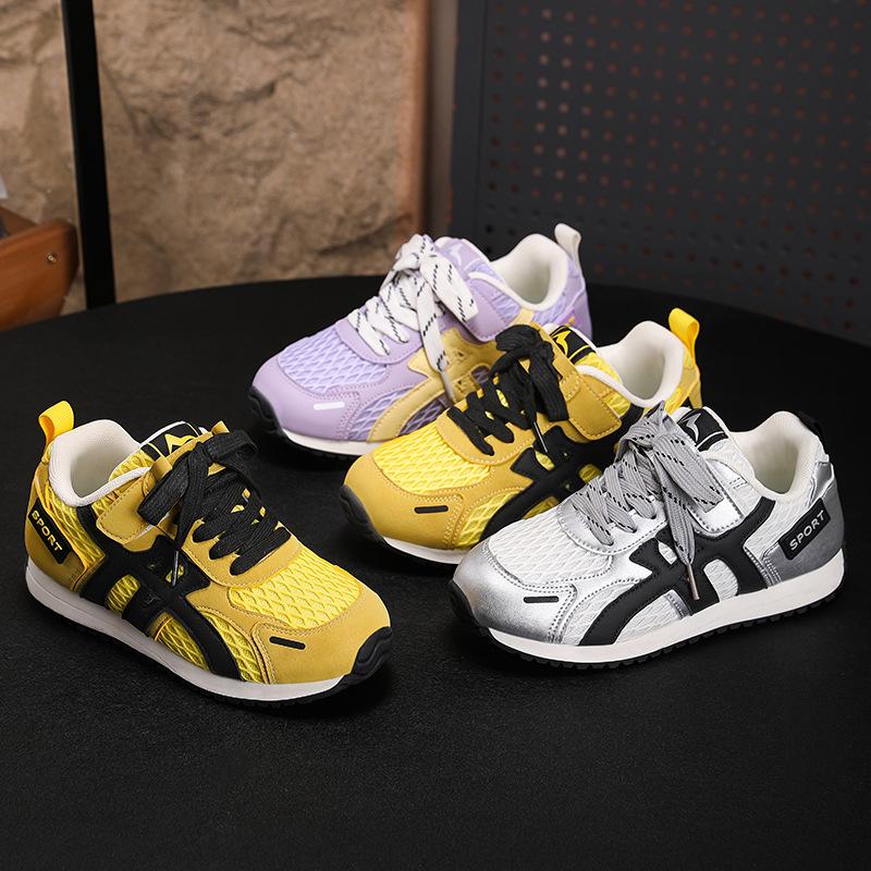 Boys double net summer new breathable 2025 children's soft-soled lightweight sports shoes girls medium and older children's casual shoes