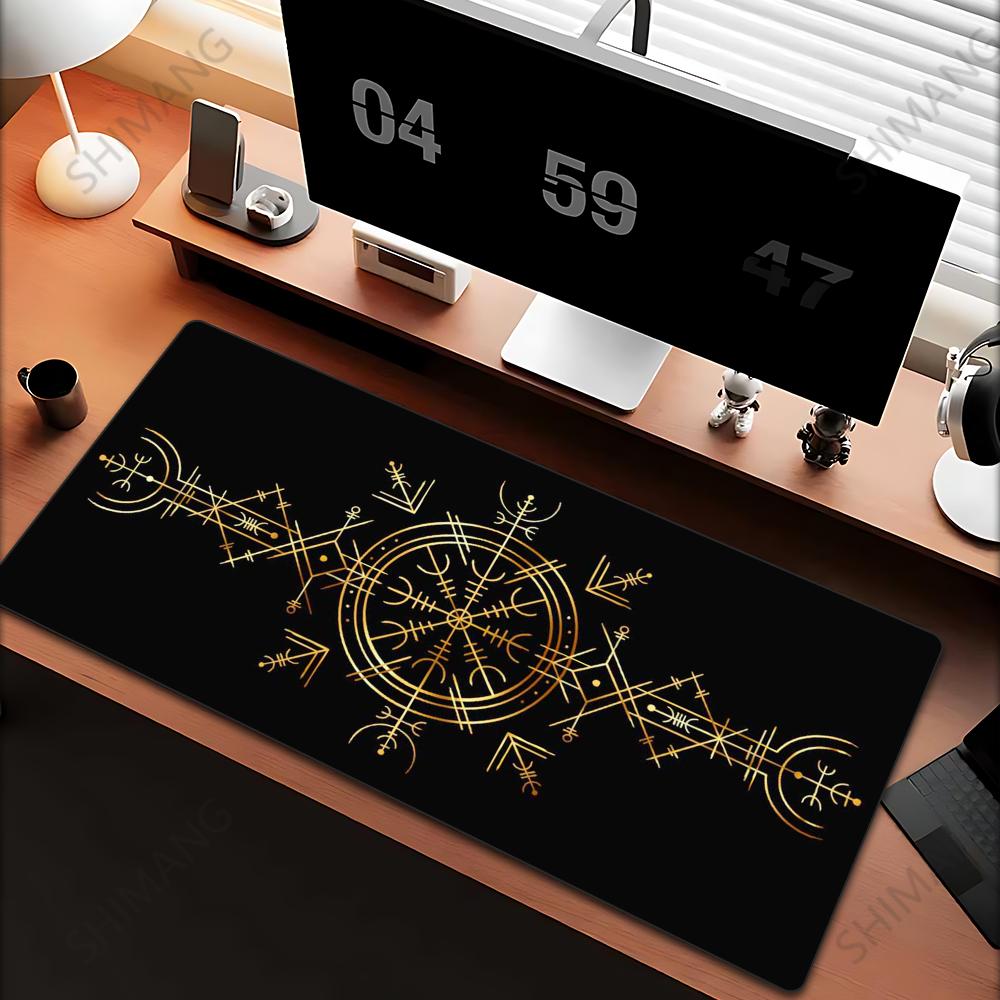 Viking Vegvisir Logo Mauspade INS Trend Groß Verdickt Mauspade Übergröße Gaming Tastatur Notebook Tischmatte für PC Computer