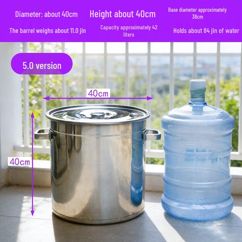 

Stainless Steel Storage Barrel with Lid