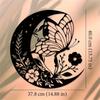 1pc Butterfly Moon Metal Wall Art Black Floral Crescent Sculpture Home Decor 15.75x14.88 Inch Housewarming Wedding Anniversary Christmas Gift