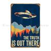 XFilesUFOVintageTinSign X Files Metal Tin Sign - "The Truth Is Out There" Retro UFO Aliens Design, Pub/Rusty Wall Decor