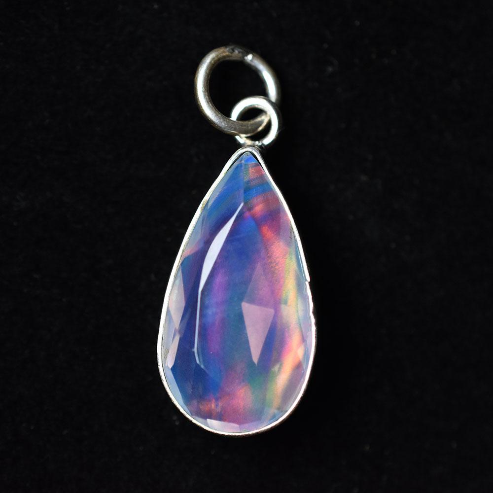 19.65 Ct Certified Natural Australian Opal 925 Sterling Silver Pendant Best Gift