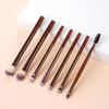 Dual-Ended Long Handle Eye Brush: Spiral Mascara, Angled Eyebrow Brush, Small Comb, Powder, and Eyeliner Functions