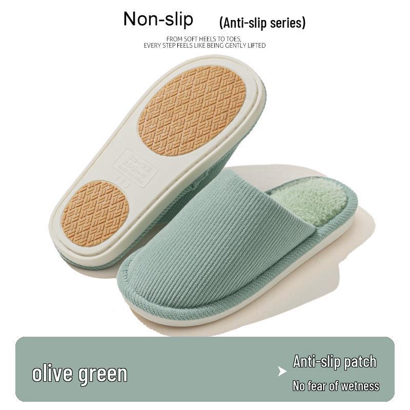 Women's & Men's Anti-slip Plush Slippers - Silent and Warm Cotton for Elderly, Autumn/Winter Indoor Use, 2025 Collection.