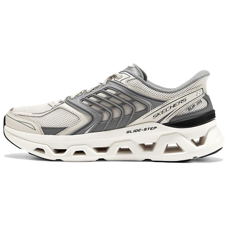 Skechers Sport Men White Grey Low Top Running Shoes Comfort Wear Resistant Versatile 232924-OWGR 39.5