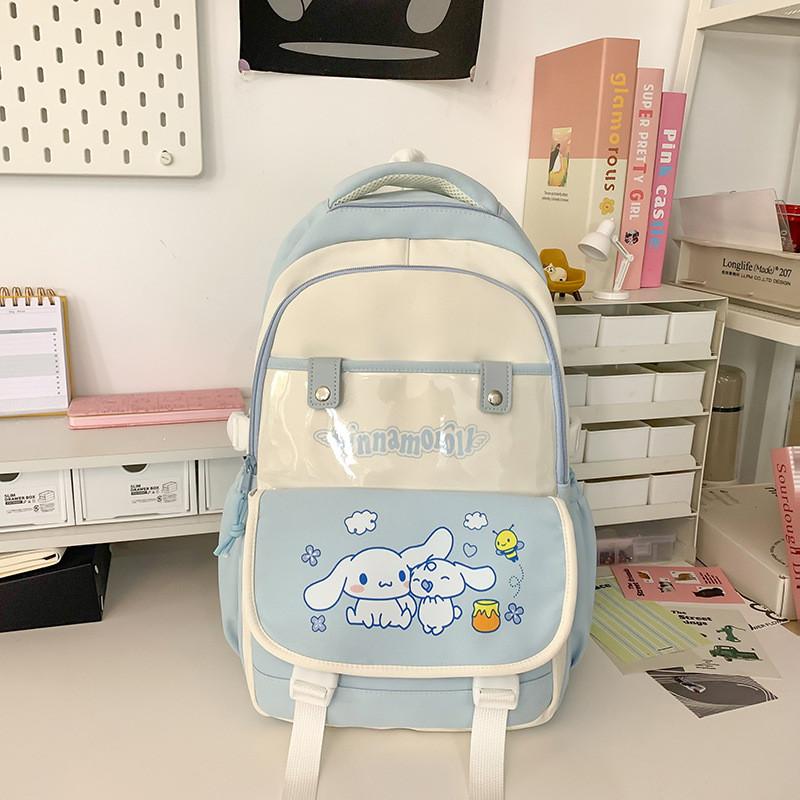 Kuromi Cute Backpack For Middle School Girls Nylon Cartoon Confetti Casual Large Capacity