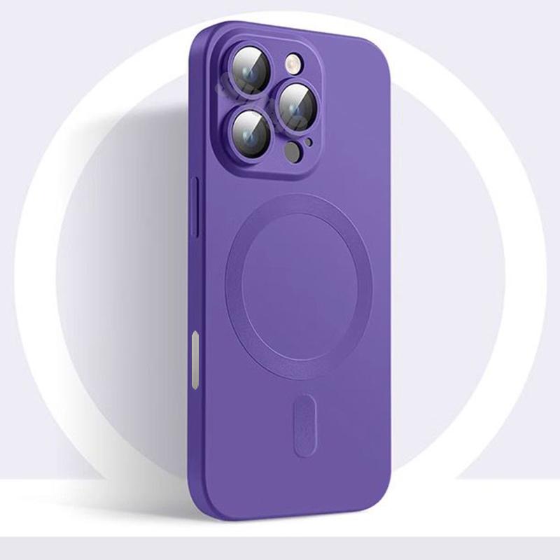 Luxury 16 Black Magsafe Magnetic Case for iPhone 16 15 14 13 12 11 Pro Max Plus Soft Silicone Matte Antiskid Lens Protect Cover