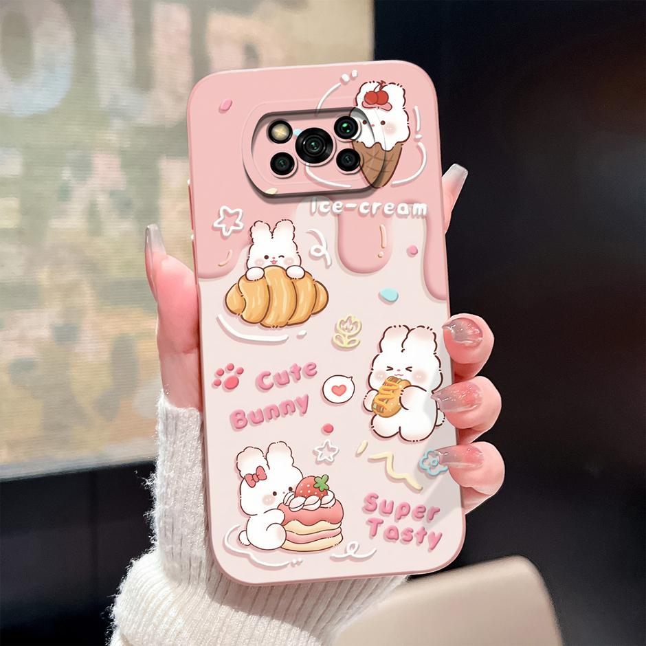 For Xiaomi Poco X3 Pro NFC GT Cases Cartoon Rabbit Lion Portable Anti-drop Lightweight Aesthetic Shell For Xiaomi PocoX3Pro Capa