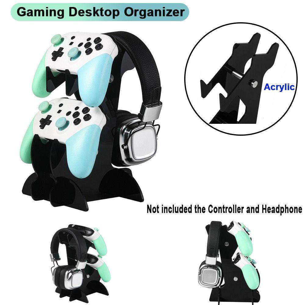 Acrylic Gaming Controller Stand Double-layer Desktop Organizer for PS5/PS4/Xbox/Switch