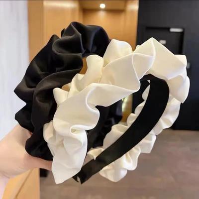 Fashion Hairband for Women Vintage Hair Bands Girls Flower Headbands Pleated Hair Hoop Hair Accessories Headwear