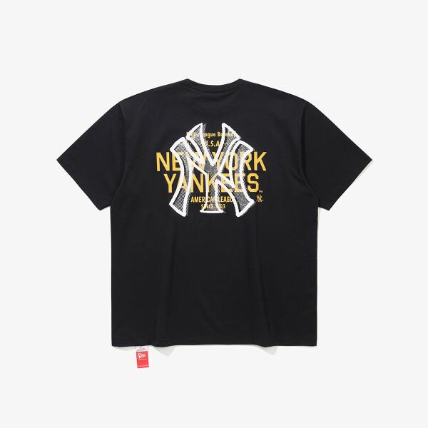 New Era Mlb New York Yankees Risograph T shirT Black 15147518