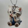 Auto-Anhänger zum Aufhängen, Ornament mit Kette, einfach aufzuhängen, realistisch aussehendes Tier in Katzenform, Rückspiegel