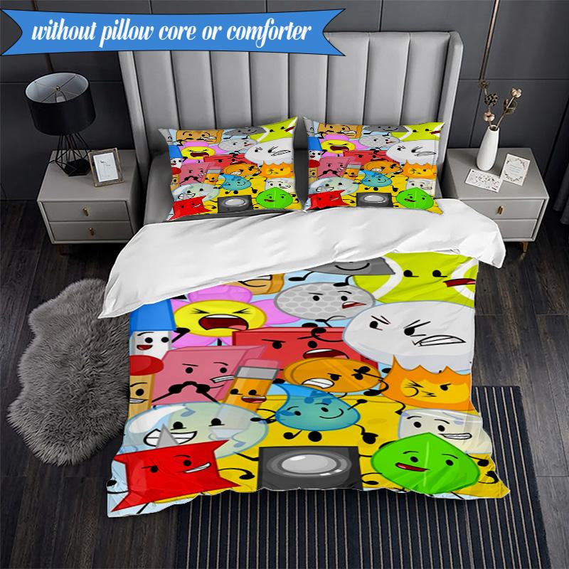 Buntes Trauminsel-Collage 3er-Set K-Pop-Musikgruppe Bettwäsche-Set, Ideal für Schlafzimmer, Wohnheim, Inklusive Bettbezug und 2 Kissenbezügen, Fan-Geschenke