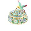 Round   Pattern Enameled Jewelry Box Decorative Metal Trinket Box Vintage Jewelry   for Desktop and Bedroom