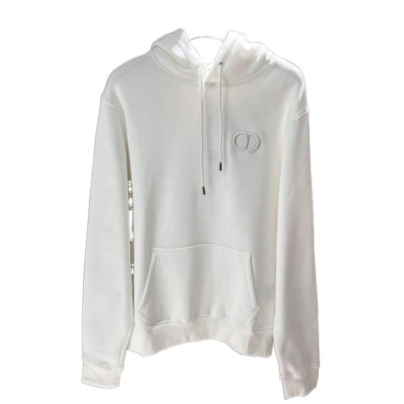 European Style Embroidered Hooded Sweatshirt - Casual, Fleece-Lined, Long Sleeve, Autumn/Winter Loose Fit