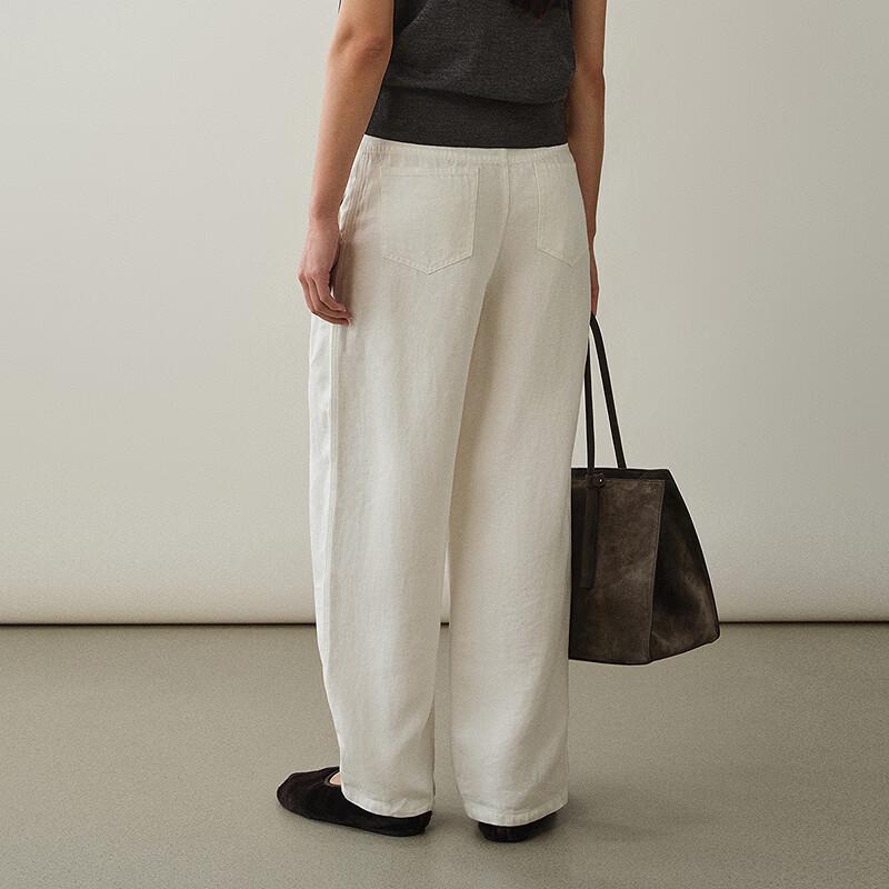Less 2026 Autumn Loose Banana Denim-Style Linen Pants