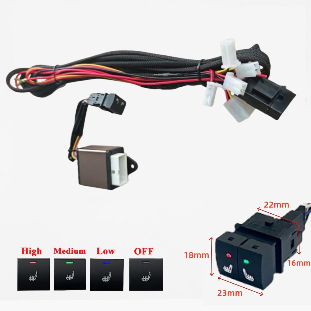 108W Build-in Car Seat Heater Kits Fit 2 Seats Alloy Wire/Carbon Fiber Heating Pad 3-level Dual Control Switch For Nissan Series