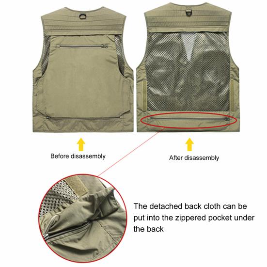 Vest Multiple Pockets Fastener Tape Air Holes Popular Jacket Multifunctional Outdoor for
