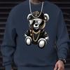 Men's Autumn 2025 Rich Bear Trendy Sunglasses Print Hoodie