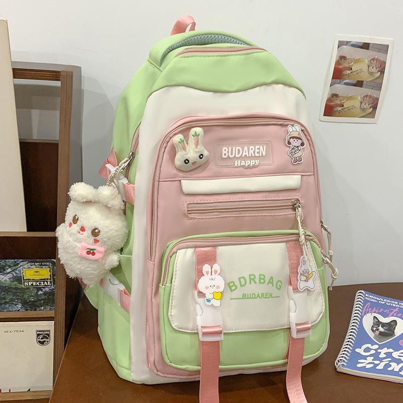 Schoolbag Children Elementary School Girls Junior High School Students Large Capacity Color Blocking Large Capacity Backpack