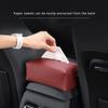 Nappa Faux Leather Car Tissue Box Holder - Durable PU Material, Sun Visor Backseat Organizer with Fix Strap, Ideal for Center Console Armrest