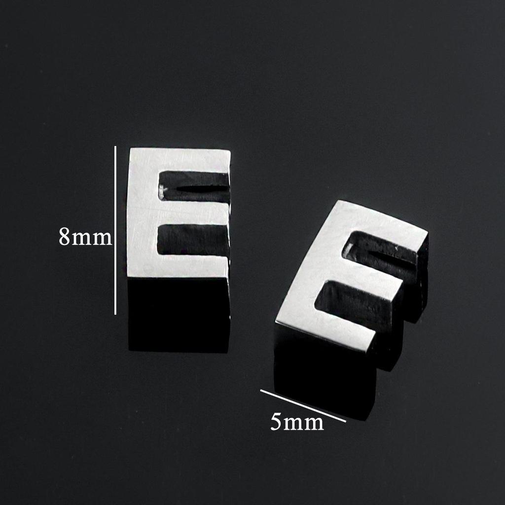 DZ Stainless Steel 26 English 3D Letter Pendant Necklace - Handmade Niche Design