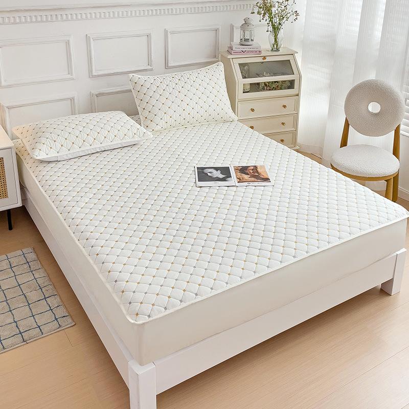 Cotton Fitted Mattress Cover M2, Quilted Bed Sheet, Washable All-Season Mattress Protector 90*200cm