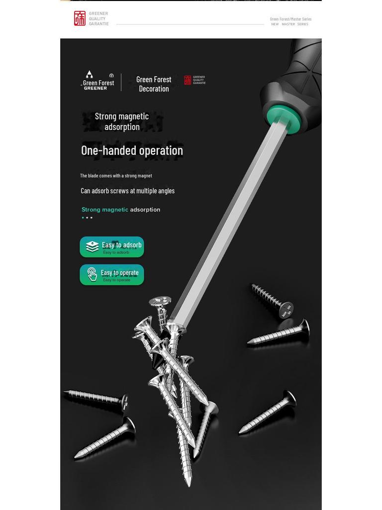 Green Forest Master Industrial Flathead & Phillips Screwdriver Set