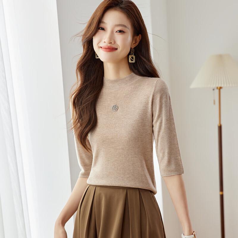 

Женский трикотажный топ Srcr из кашемира с камелией XL