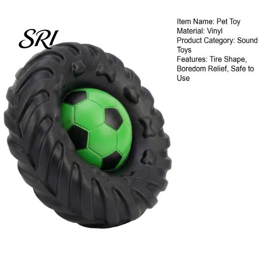 Interactive Dog Toy Football Tire Chew Built-in Squeaker Tennis Pet Gum Massager Puppy Bite Resistant Teething Boredom with
