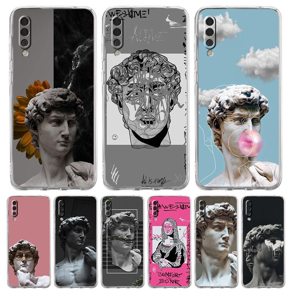Graffiti Great Art David Mona Lisa Phone Case For Samsung A16 A14 A12 A22 A32 5G A34 A42 A52 A54 A50 A70 A30 A40 A20E A04S A06