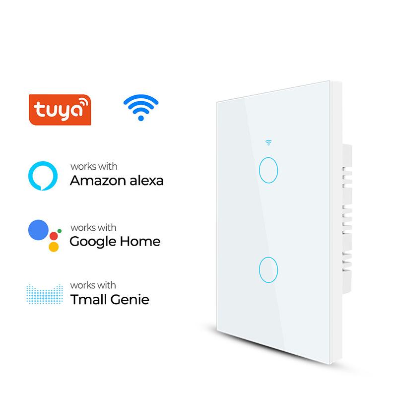Tuya US WiFi Smart Wall Switch RF433 1/2/3 Gang Touch Sensor LED Light Switches Work Wirh Smart Home Alexa Google Home