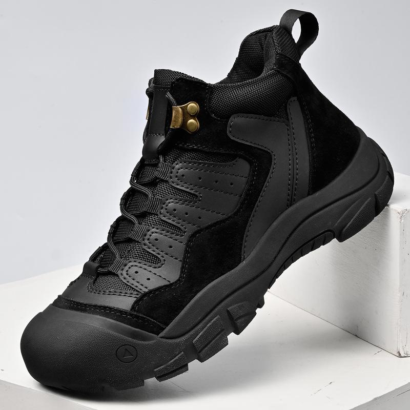 

Мужские ботинки для улицы, удобные, с мягкой подошвой, противоскользящие, водонепроницаемые, альпинистские, на шнуровке, мужская спортивная трекинговая обувь 46