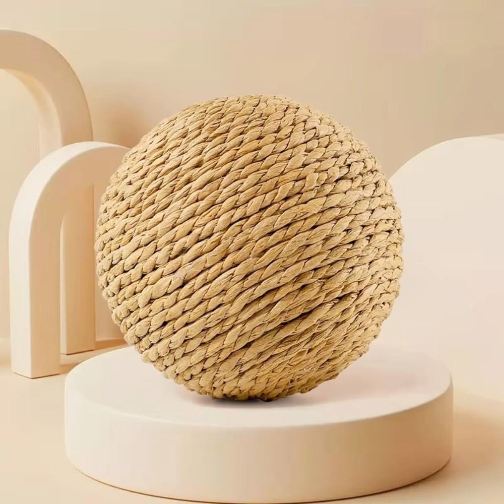 Interactive Sisal Scratching Ball Anti-Bite Sound Making Cat Ball Sounding with Teeth Cleaning Kitten Pet Supplies