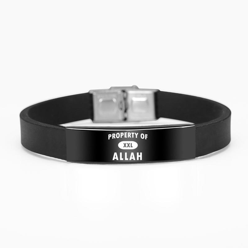 Allah Islam Armband Schmuck Religiöser islamischer muslimischer Edelstahl Charms Silikonband Armreifen für Männer Frauen
