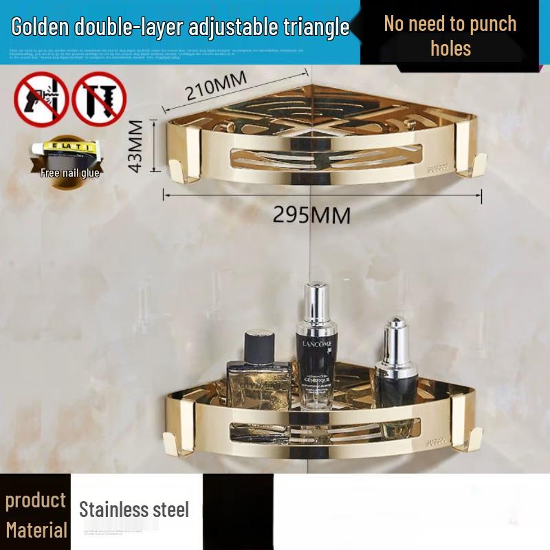 Yuzhu 2-Tier No-Drill Bathroom Corner Shelf
