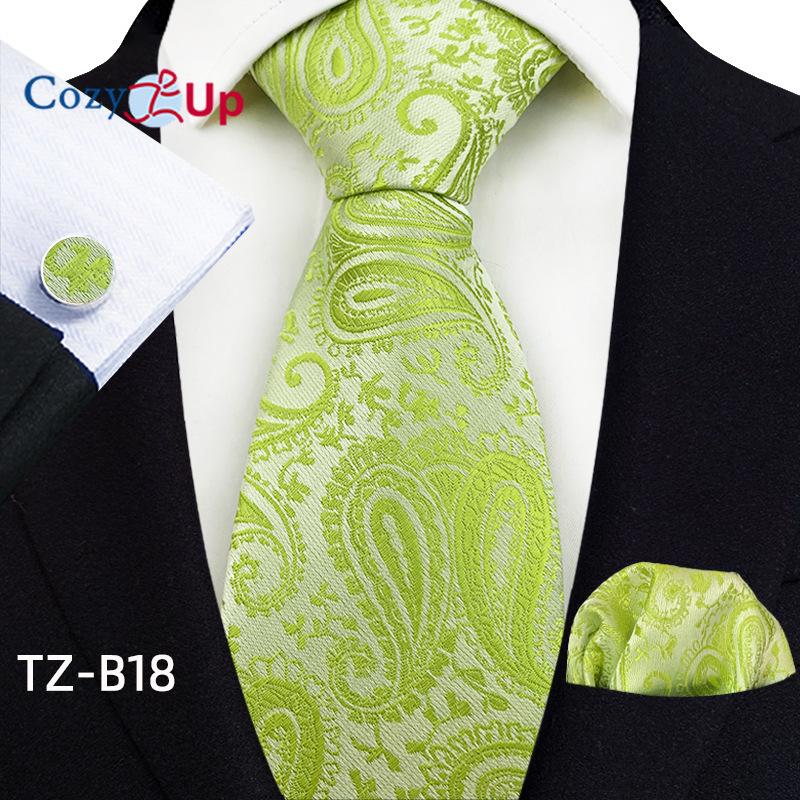 Cozy Up Three-piece Set Paisley Fashion Business Men's Tie Includes Tie Cufflinks Handkerchief