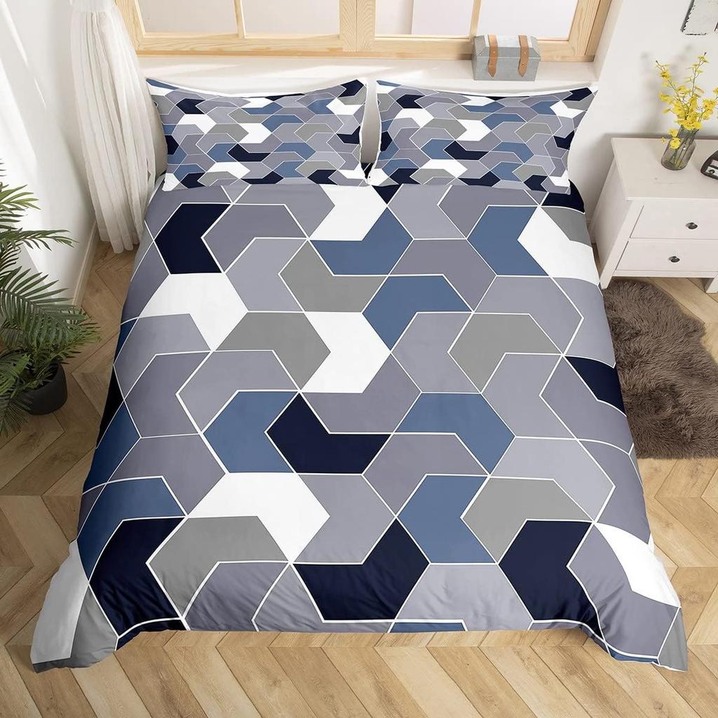 Comforter Geometric Triangle Geometry Patchwork Bedding Set Twin Geometry Art Stripes Diamond Comforter For Kids Boys