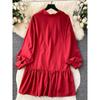 Chic Early Autumn Wear Slim Looking Girl's Dress Long Sleeves Shirt