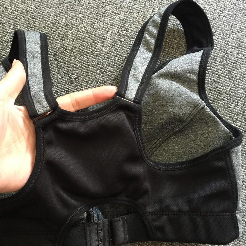 Großformat Damen Reißverschluss Sport-BH, stoßfest atmungsaktiv, kabellos, Laufweste, Yoga Sport-BH für Damen