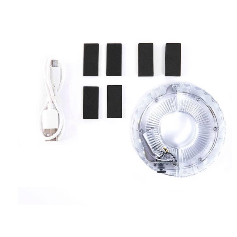 Wheel Bike Hub Lights Kit 7 Colors Usb Rechargeable Safety Waterproof Light