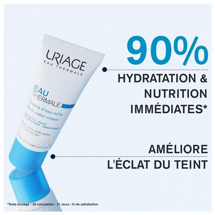 Crème d'Eau Riche - URIAGE - 40ml - Hydratation Intense - Barrière Cutanée Renforcée - Peau Douce