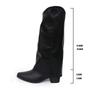 Fashion New Retro-style Rivet High-top Western Cowboy Boots, Women's Long Mid-heel Pointed-toe Hooded Knight Boots, Long Boots
