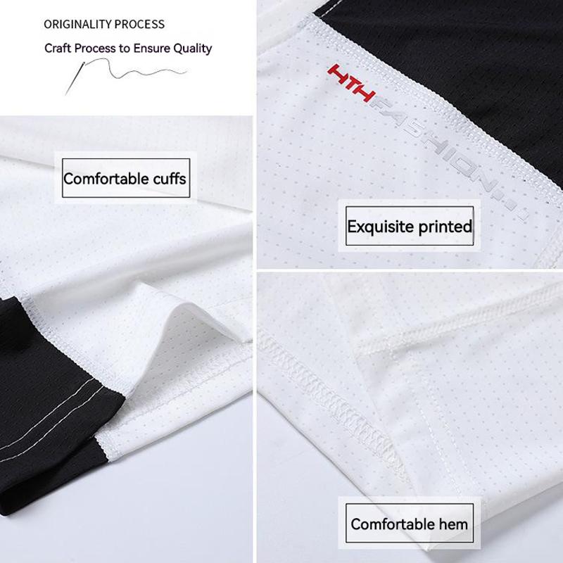 (L-5XL)Summer Ice Silk Quick Dry Sport T-shirt Camping Hiking Fishing Short-Sleeved Shirt Man Casual Loose Round Neck Gym Fitness Tops