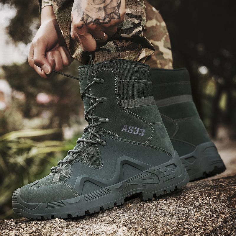 Men's Boots Large Size Field Boots High Top Outdoor Mountaineering Tactical Boots Men's Combat Boots Hiking Training Boots