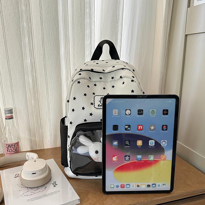 College Style Star Printed Schoolbag Women's Commuter Large Capacity Backpack